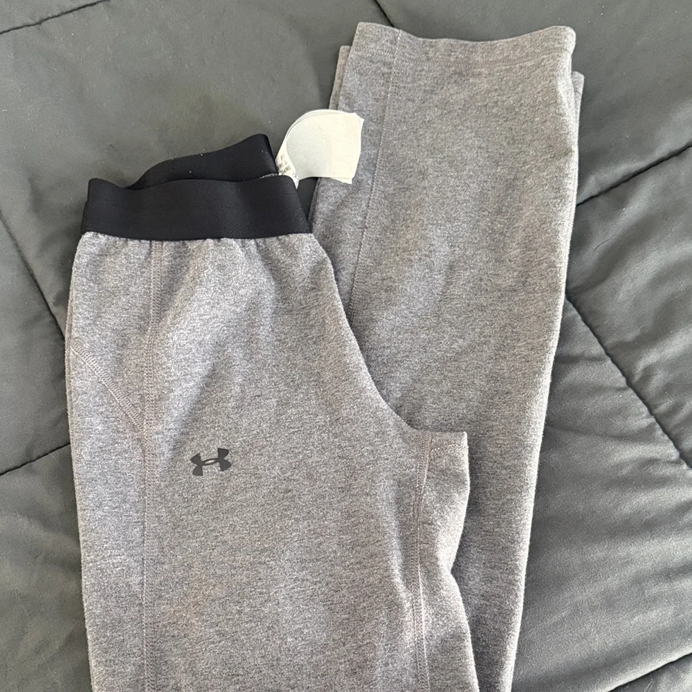 Under Armour Heather Gray Sweatpants with Black Trim - Picture 4 of 5